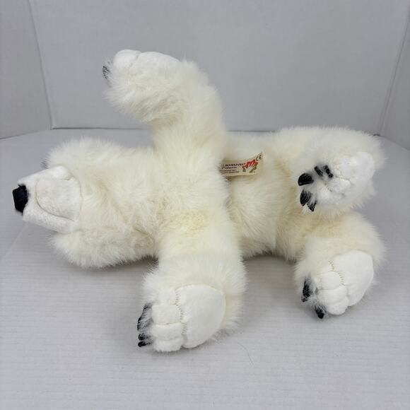 Folkmanis Polar Bear Cub Plush Puppet Full Body 14 Inch Realistic Stuffed Toy - Picture 6 of 10